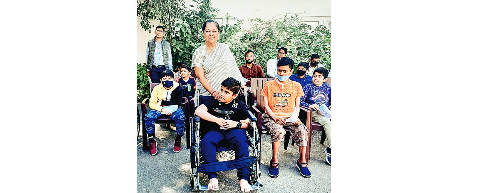Raje gets emotional meeting kids with muscular dystrophy, assures all help